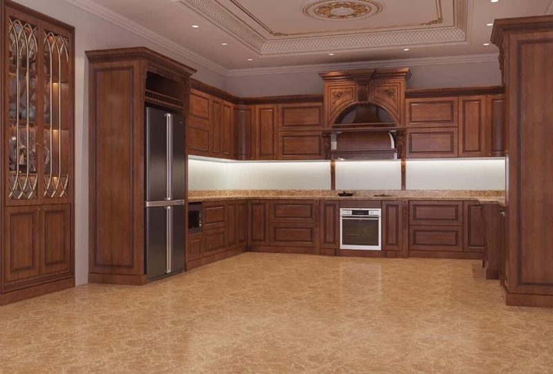 Tủ bếp gỗ tự nhiên