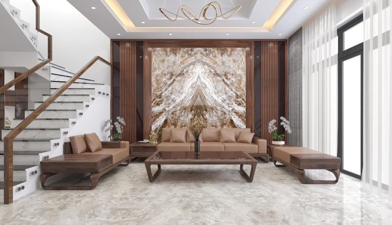 Bàn Ghế Sofa  gỗ óc chó SF-01